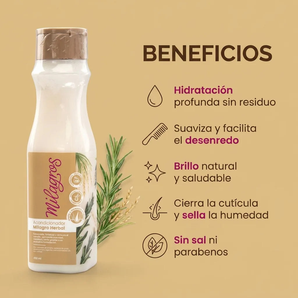 Acondicionador Milagro Herbal x450ml