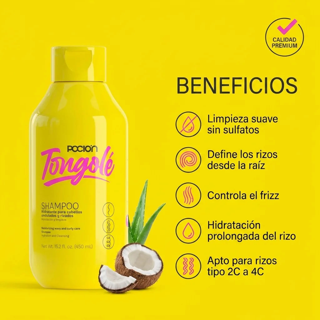 Shampoo Poción Tongolé Rizos x440ml