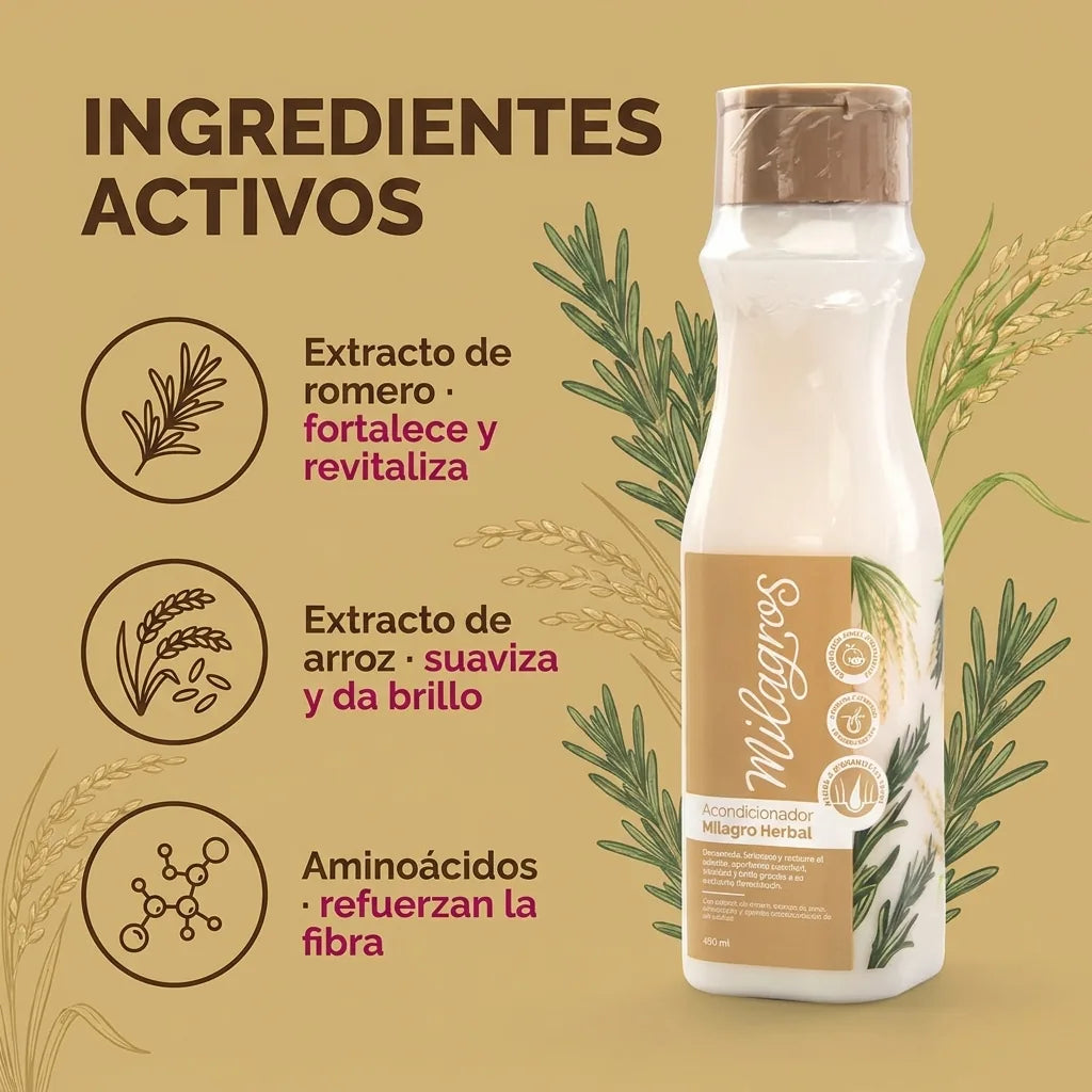 Acondicionador Milagro Herbal Milagros x450ml