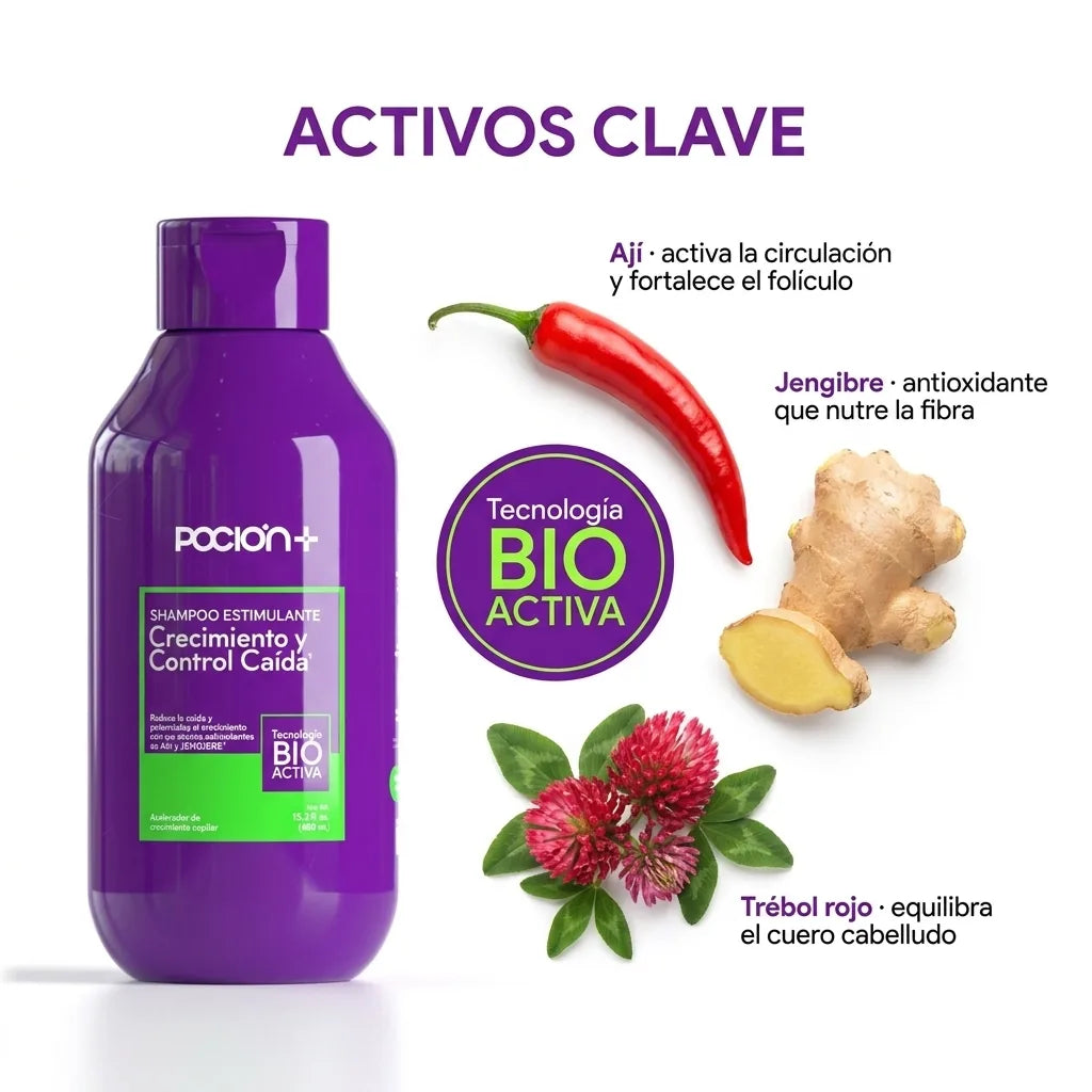 Shampoo Poción Pro crecimiento y control de caída x450ml