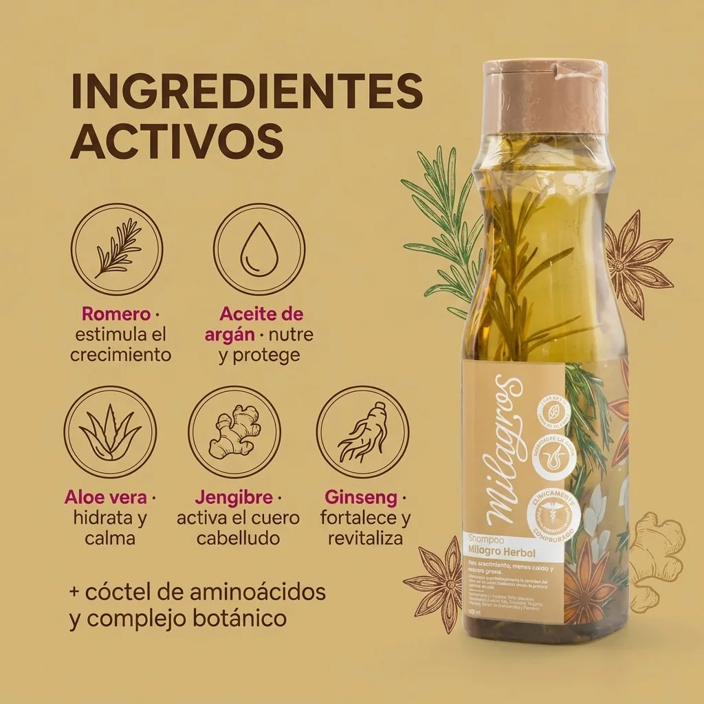 Shampoo Milagro Herbal Milagros x450ml