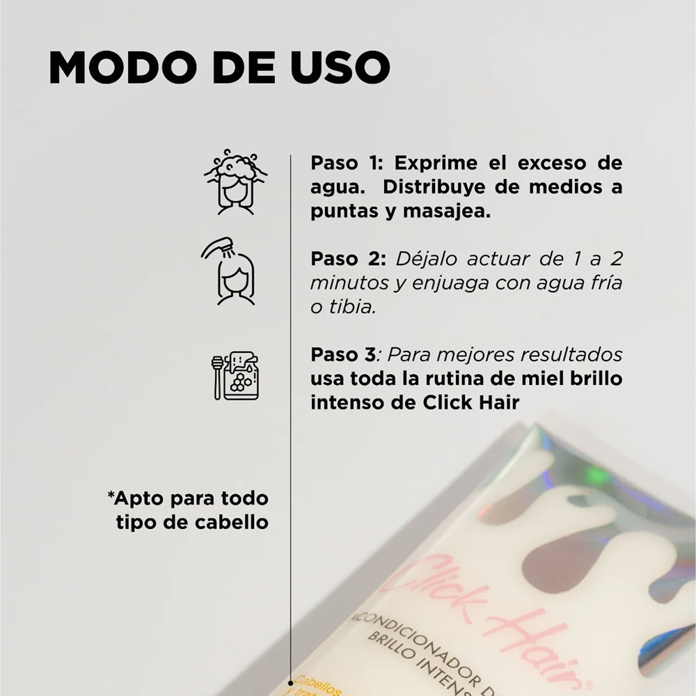 Acondicionador De Miel Brillo Intenso Click Hair 300ml