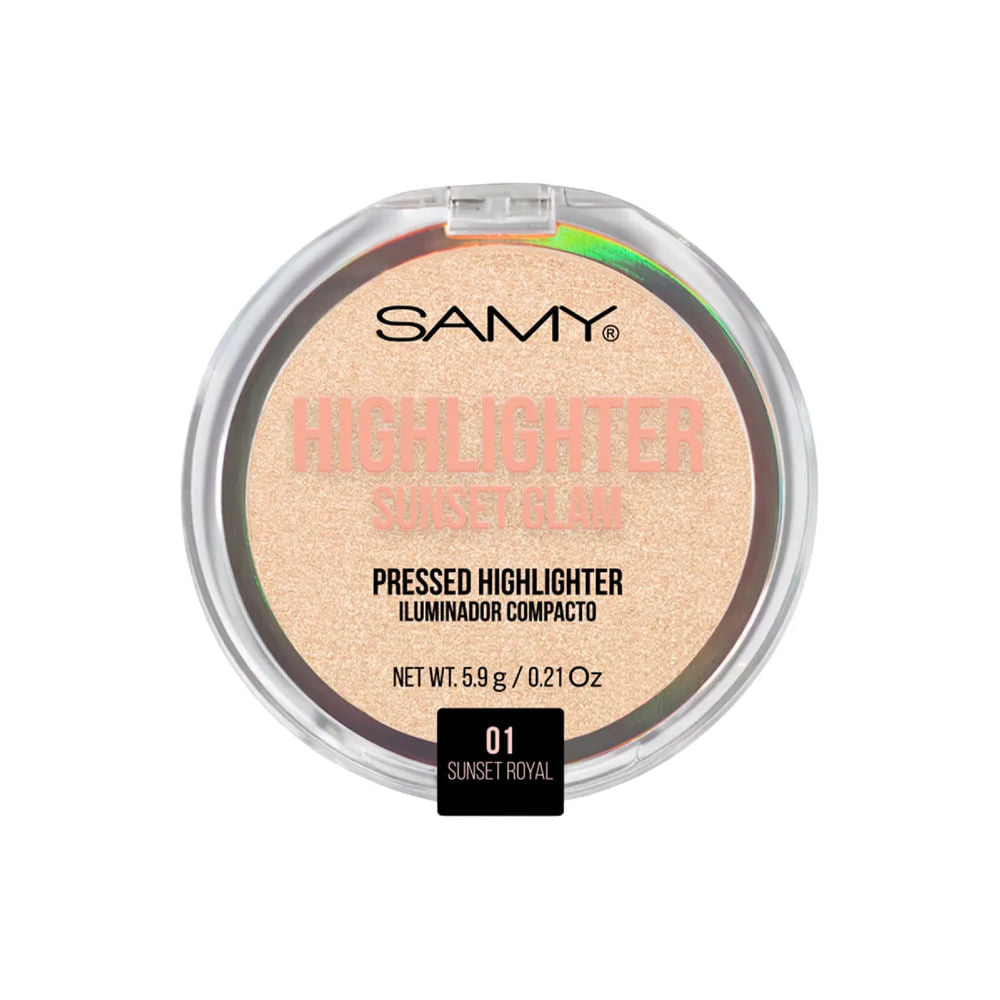 Polvo Compacto Iluminador Sunset Glam x5.9g Samy