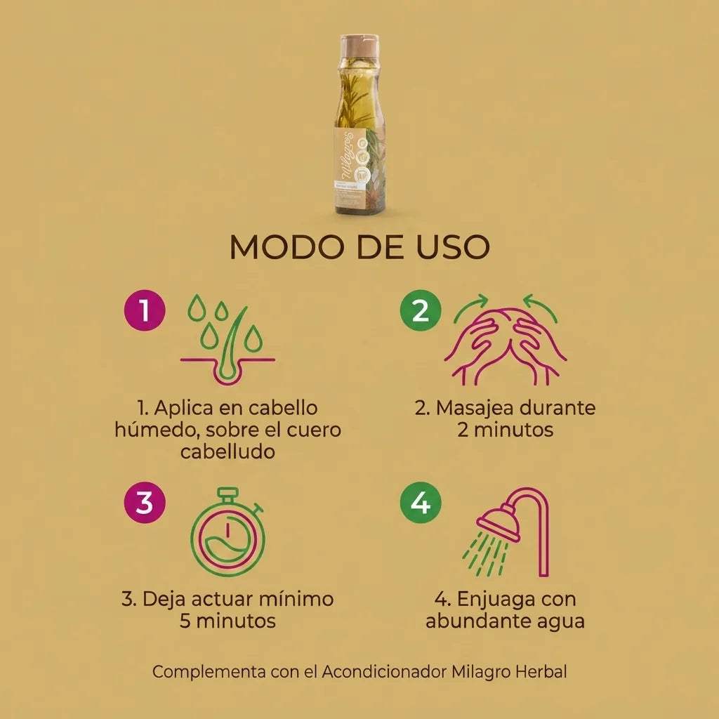 Shampoo Milagro Herbal Milagros x450ml
