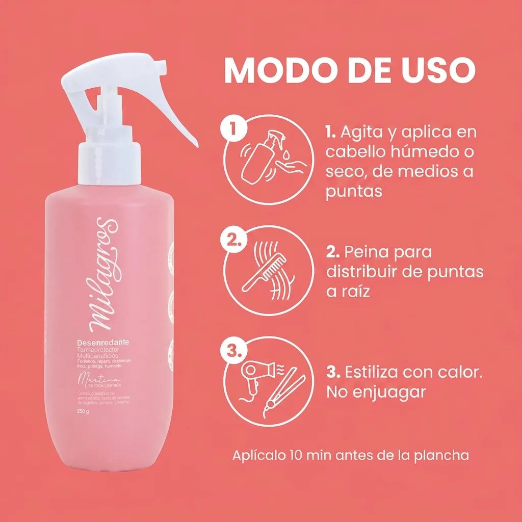 Desenredante termoprotector Martina Milagros x250g
