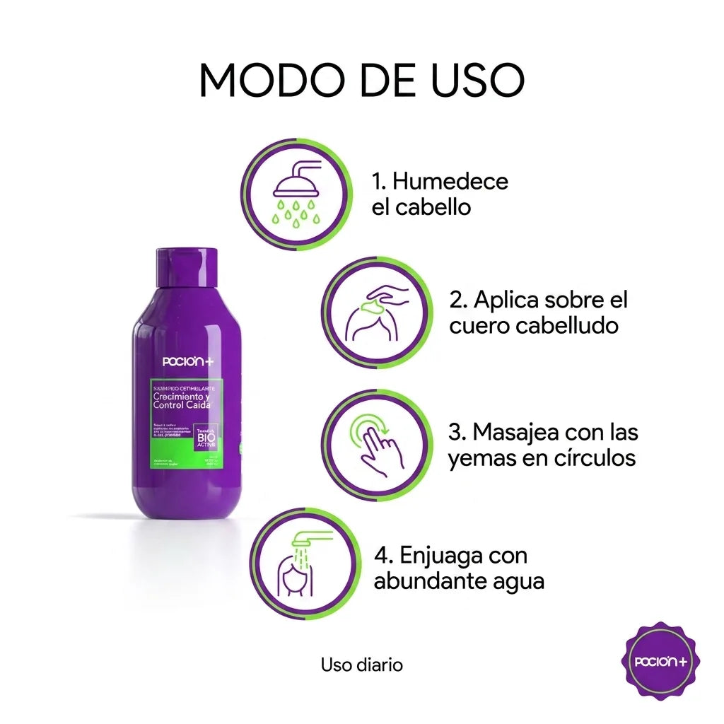 Shampoo Poción Pro crecimiento y control de caída x450ml