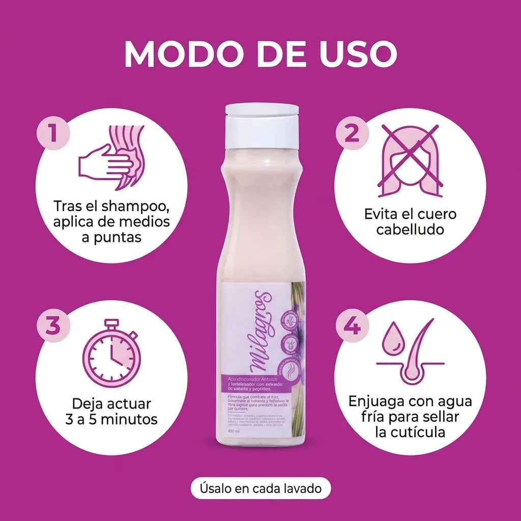 Acondicionador de crecimiento con cebolla y péptidos Milagros x450ml