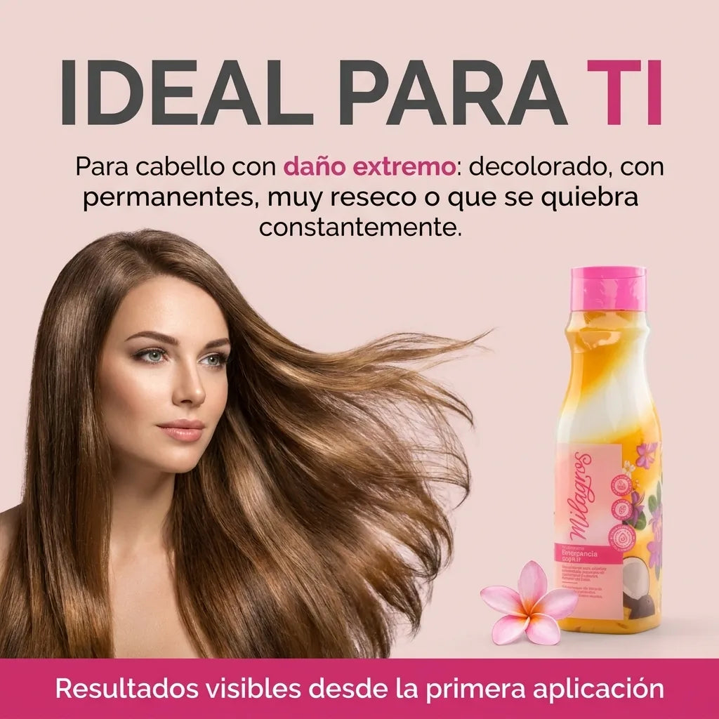 Tratamiento Emergencia Capilar Milagros x500ml reparador