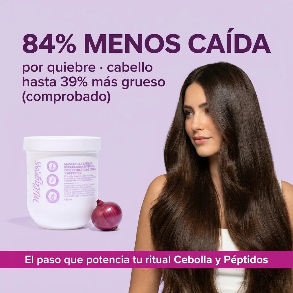 Mascarilla de crecimiento con cebolla y péptidos Milagros x450ml
