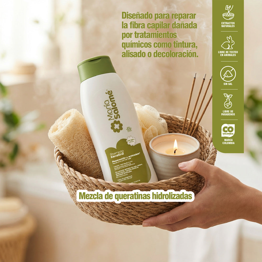 Shampoo María Salomé Keratin2 x400ml