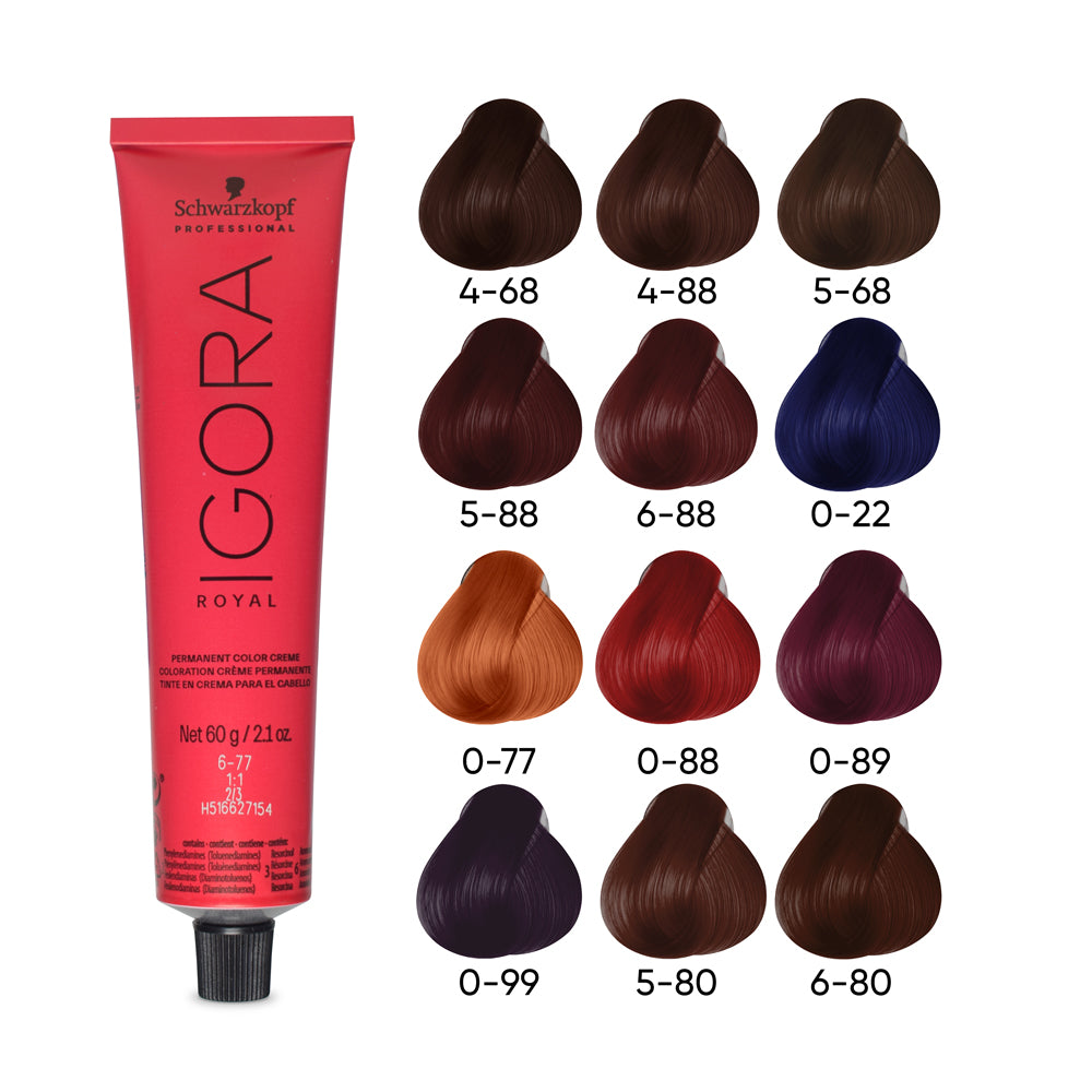 Tinte con Amoníaco Igora Royal Gama Rojos