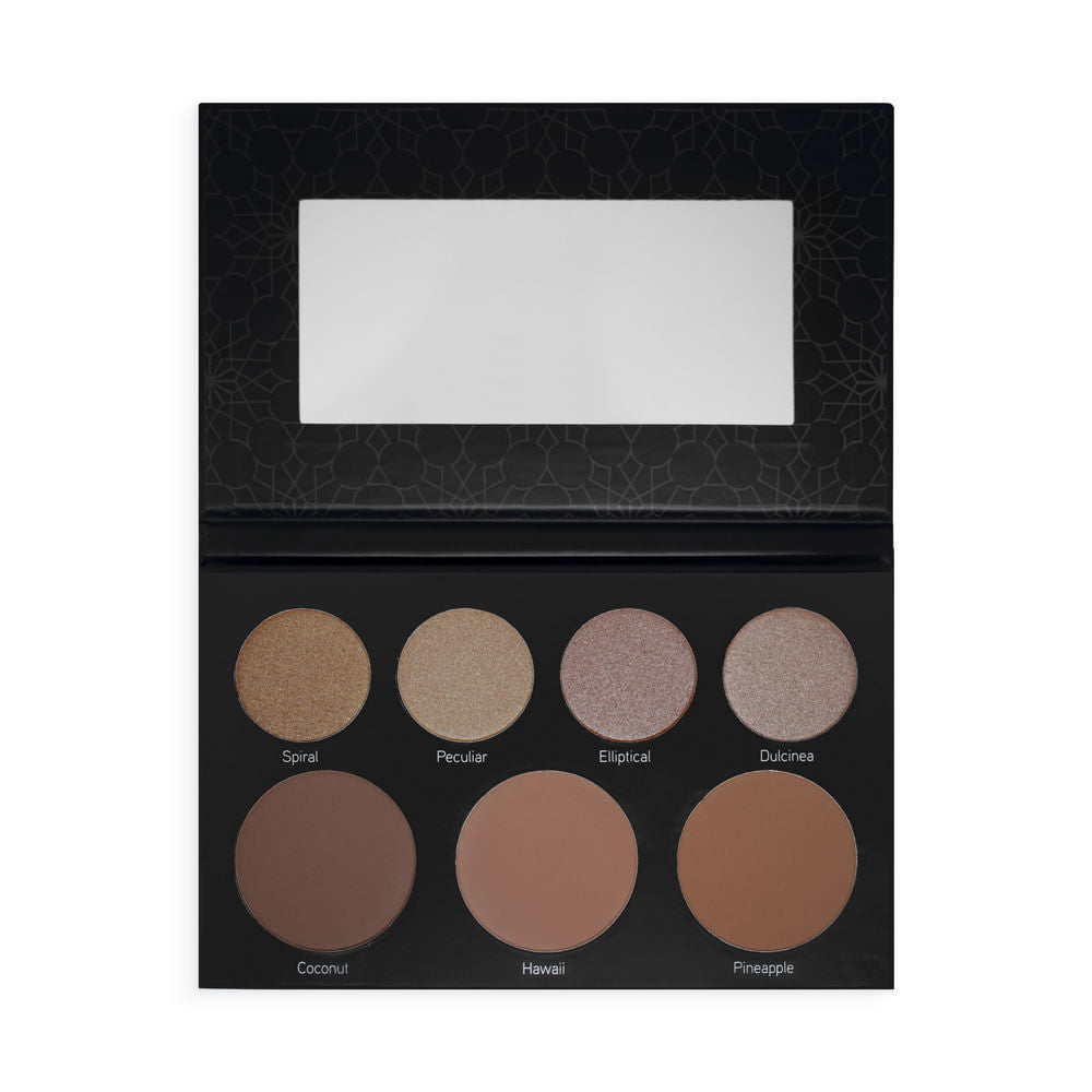 Paleta Contorno e Iluminador Atenea Glam Black x7