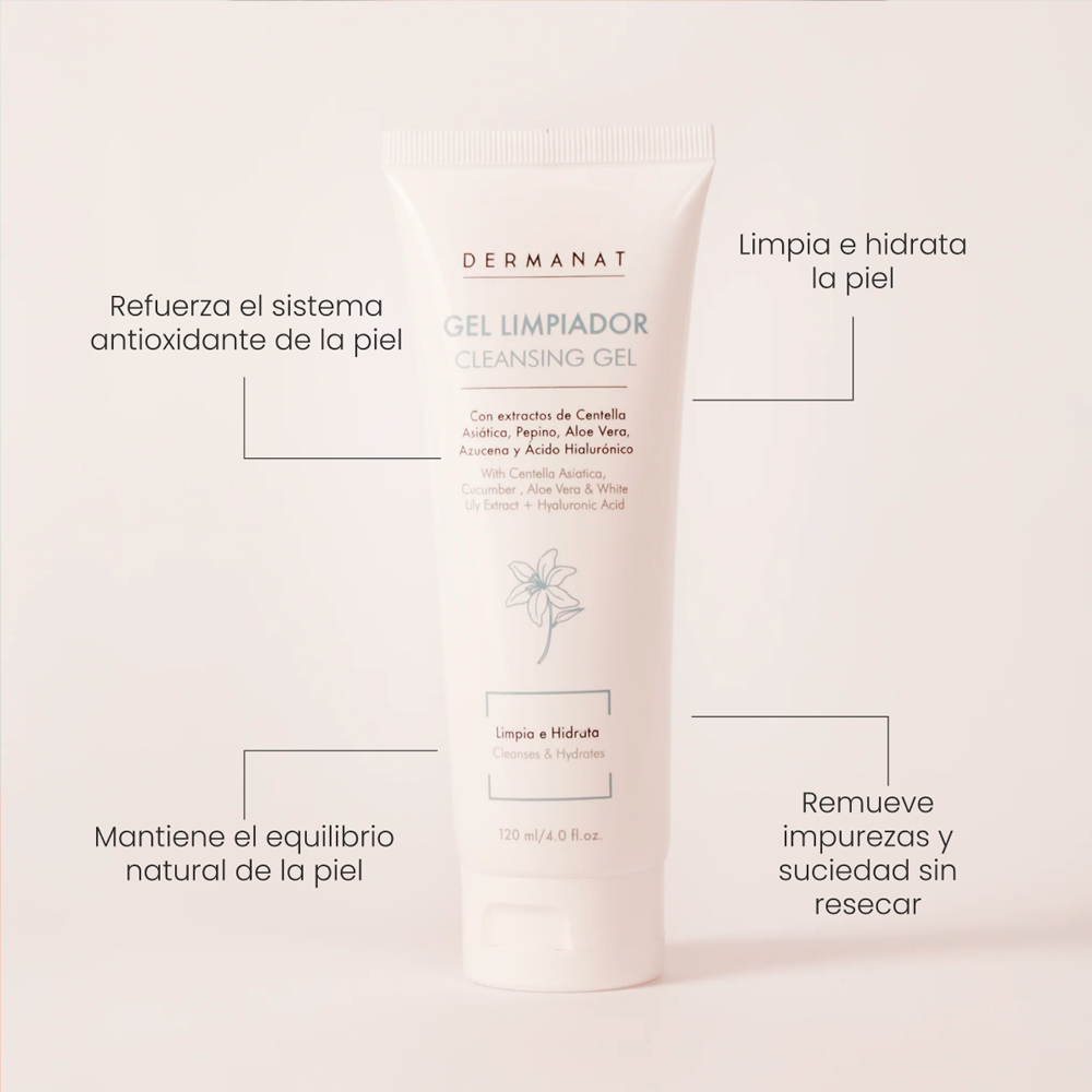 Gel Limpiador Dermanat Ácido Hialurónico x120ml