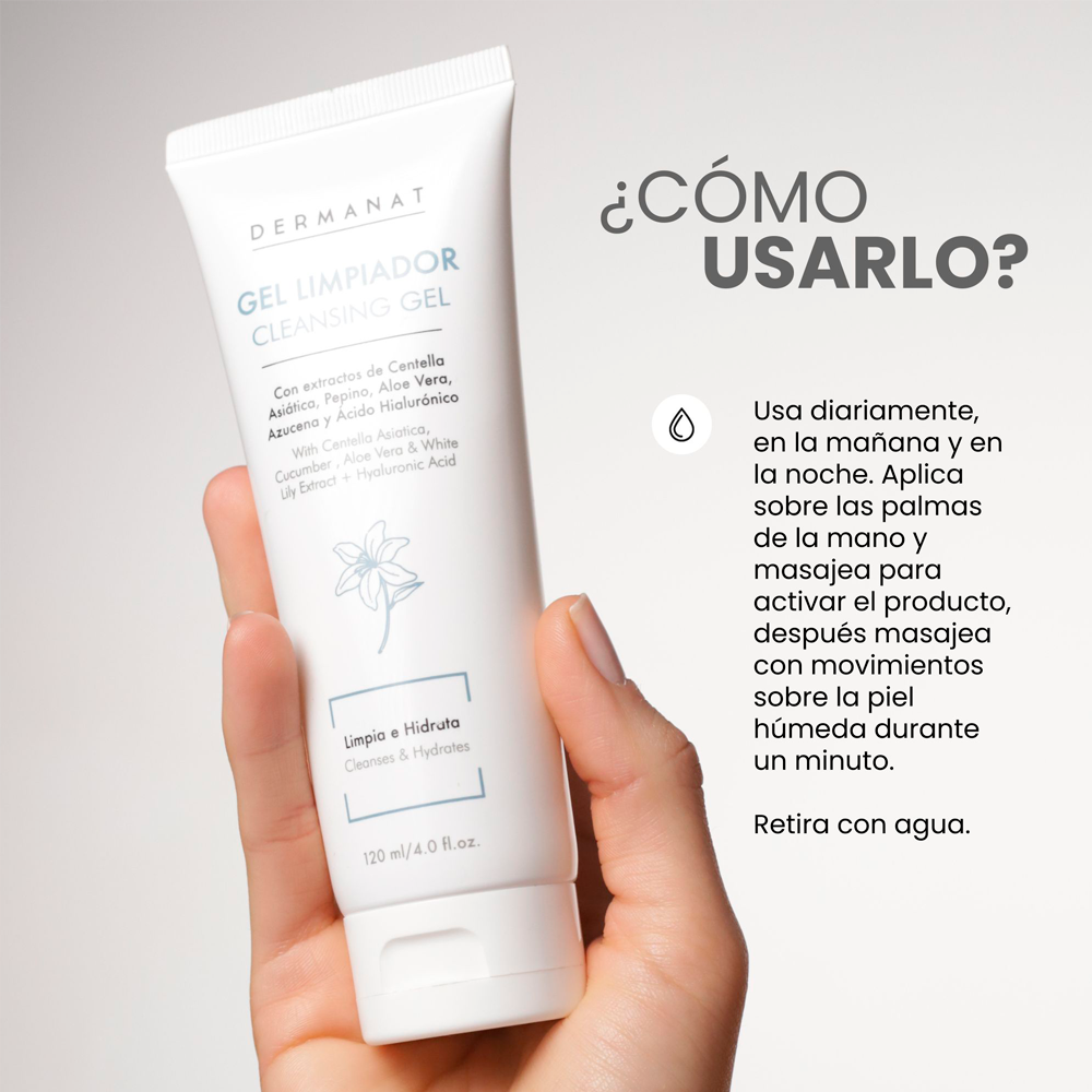 Gel Limpiador Dermanat Ácido Hialurónico x120ml