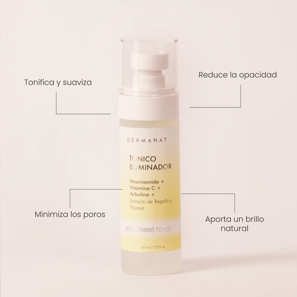Tónico Iluminador Dermanat con Niacinamida x60ml