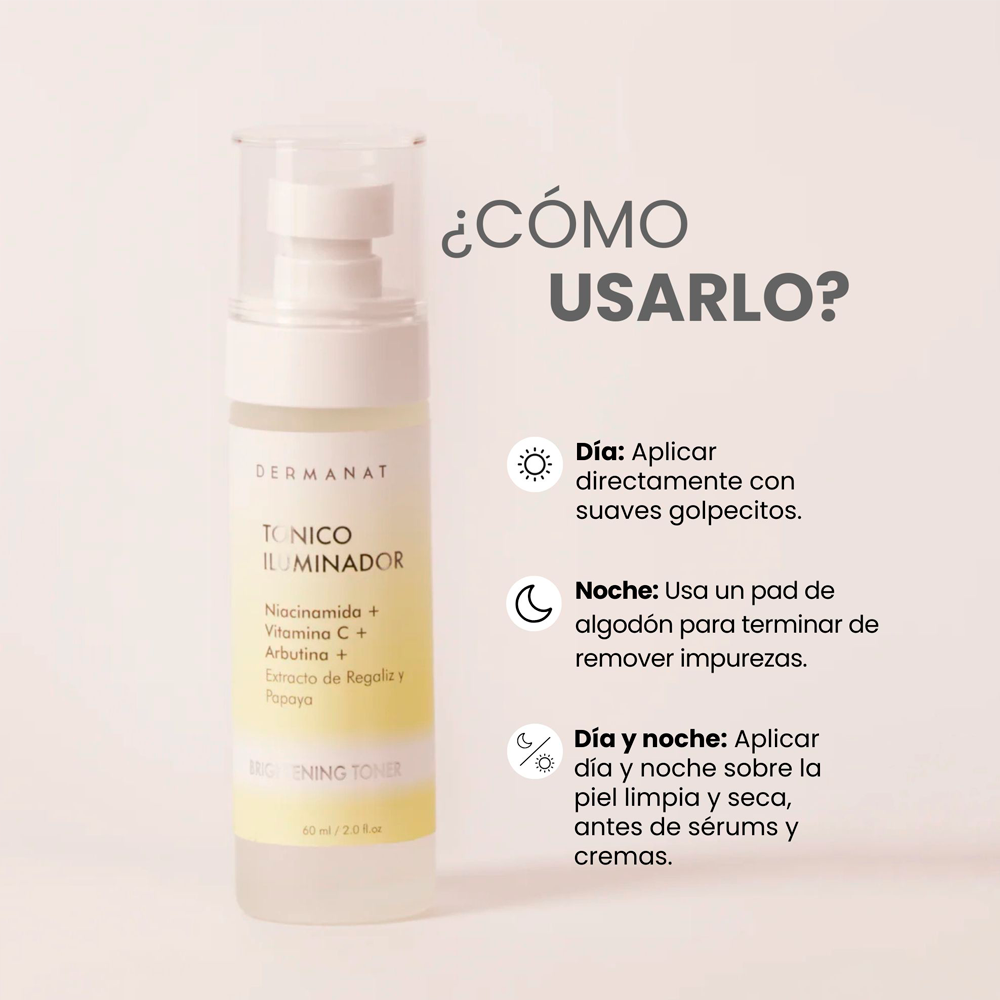 Tónico Iluminador Dermanat con Niacinamida x60ml