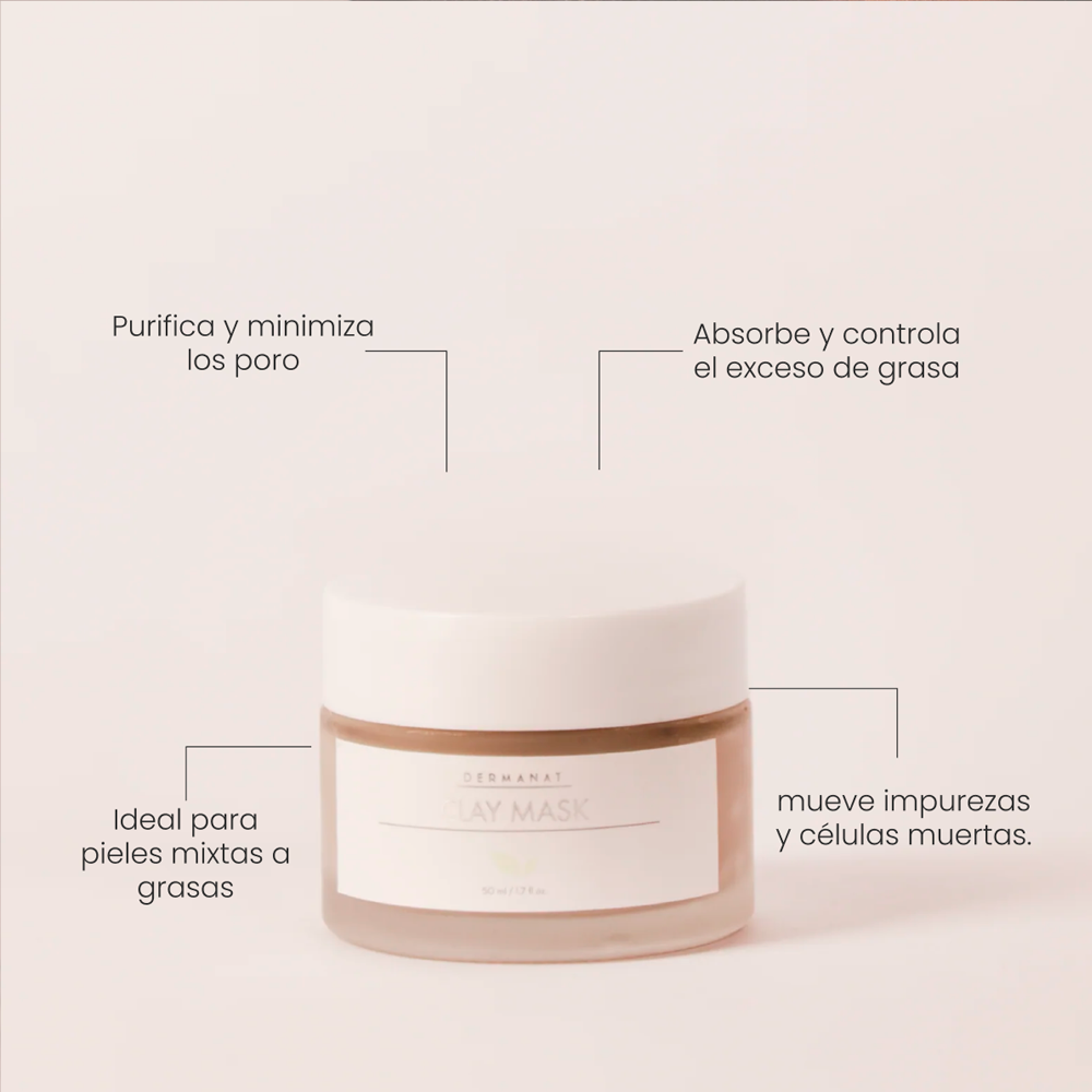 Mascarilla Facial Clay Mask Arcilla Dermanat x50g