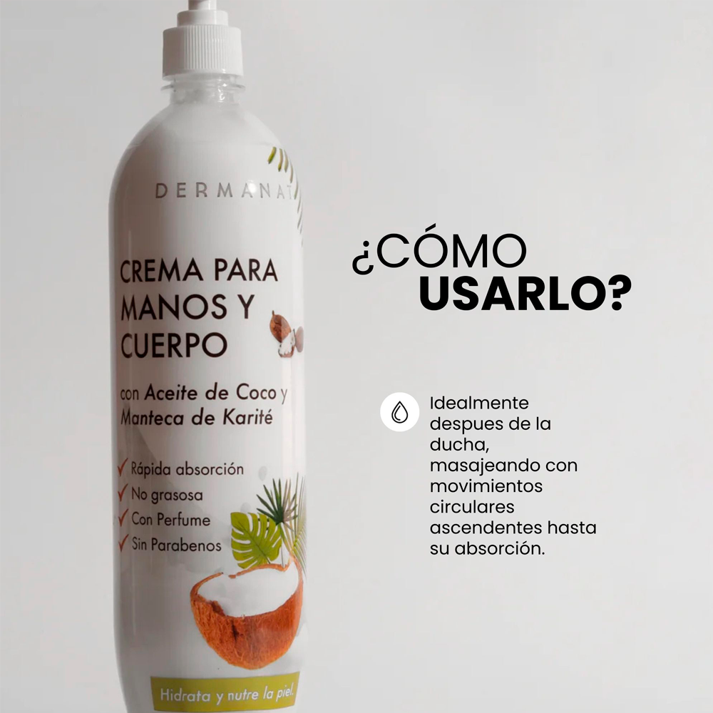 Crema Corporal Coco y Karite Dermanat 1000g