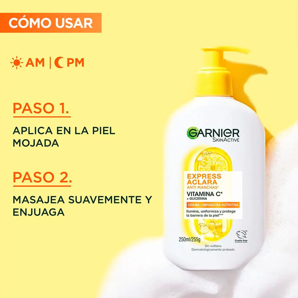 R129200-Crema-Limpiadora-Nutritiva-Garnier-Vitamina-C-250ml-2