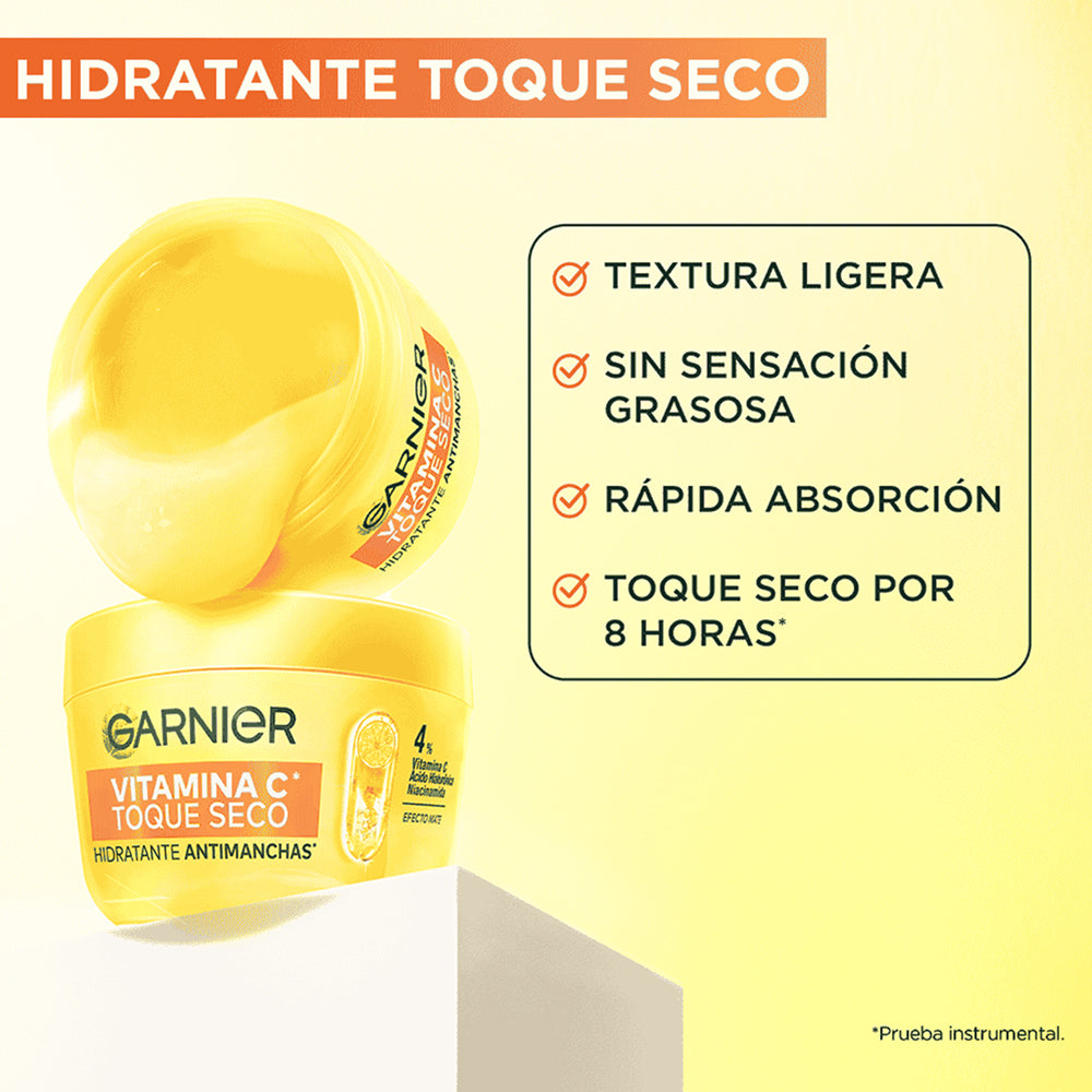 Crema Hidratante Anti Imperfecciones Toque Seco Garnier 85gr efecto:vitamina c antimanchas