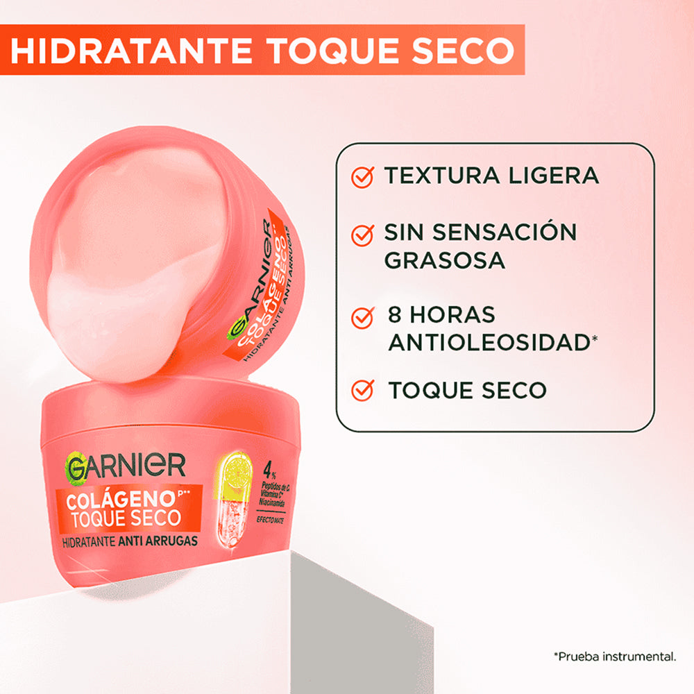 Crema Hidratante Anti Imperfecciones Toque Seco Garnier 85gr efecto: colágeno anti arrugas