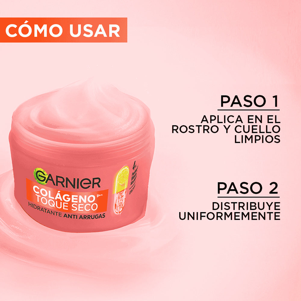 Crema Hidratante Anti Imperfecciones Toque Seco Garnier 85gr efecto: colágeno anti arrugas