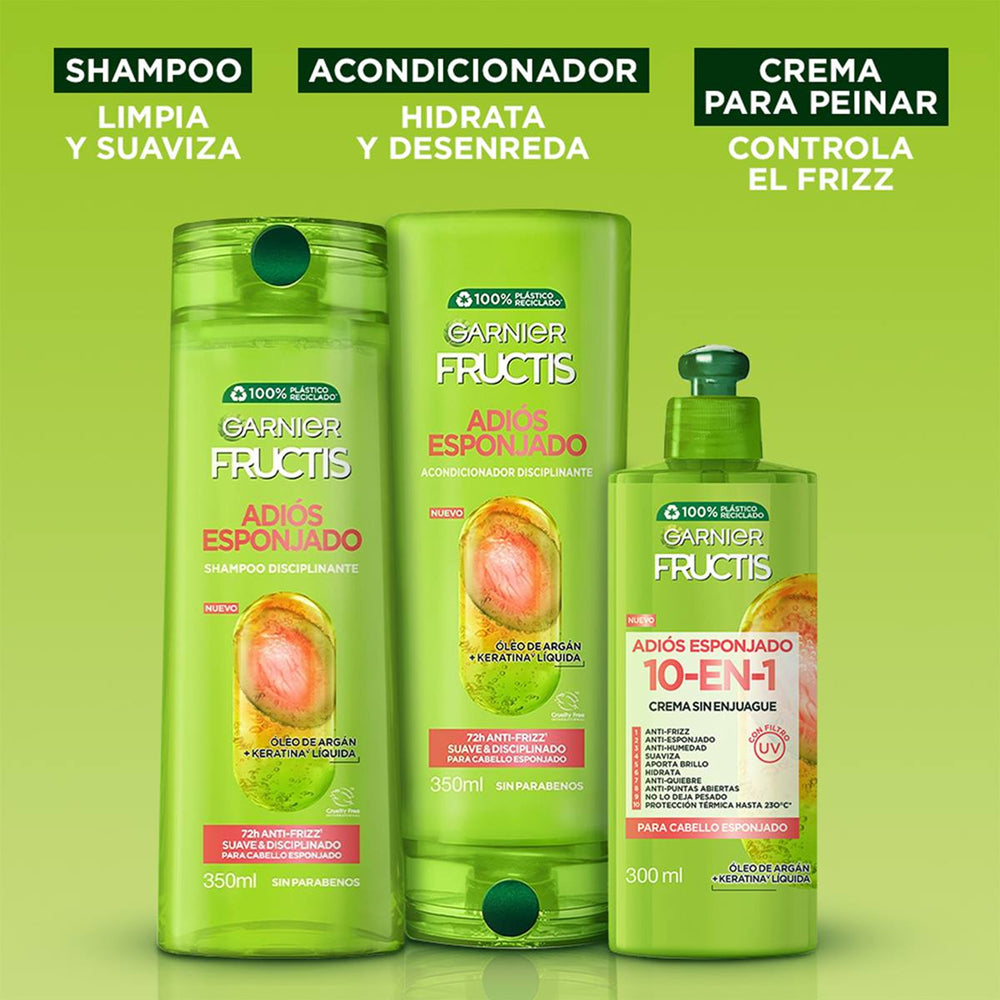Shampoo Disciplinante Fructis Garnier Adiós Esponjado 350ml