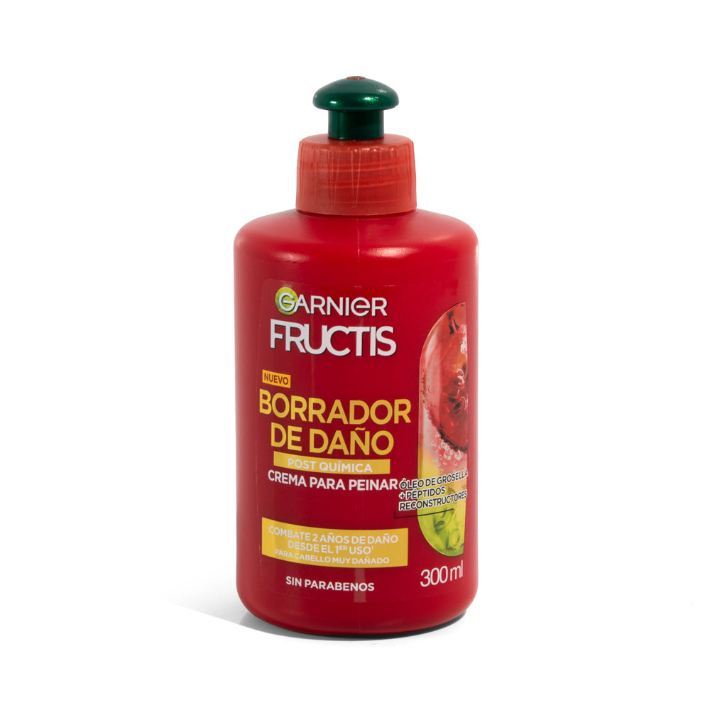 Crema Para Peinar Fructis Garnier Borrador De Daño Post Quimica 300ml