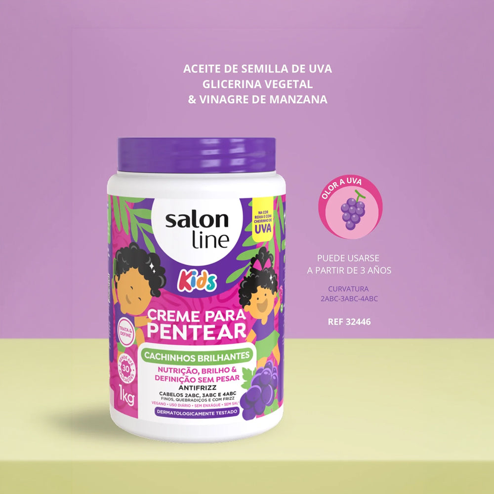 Crema Para Peinar Salon Line Kids Uva 1000ml