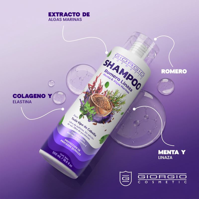 Shampoo Romero y Linaza x550ml Giorgio
