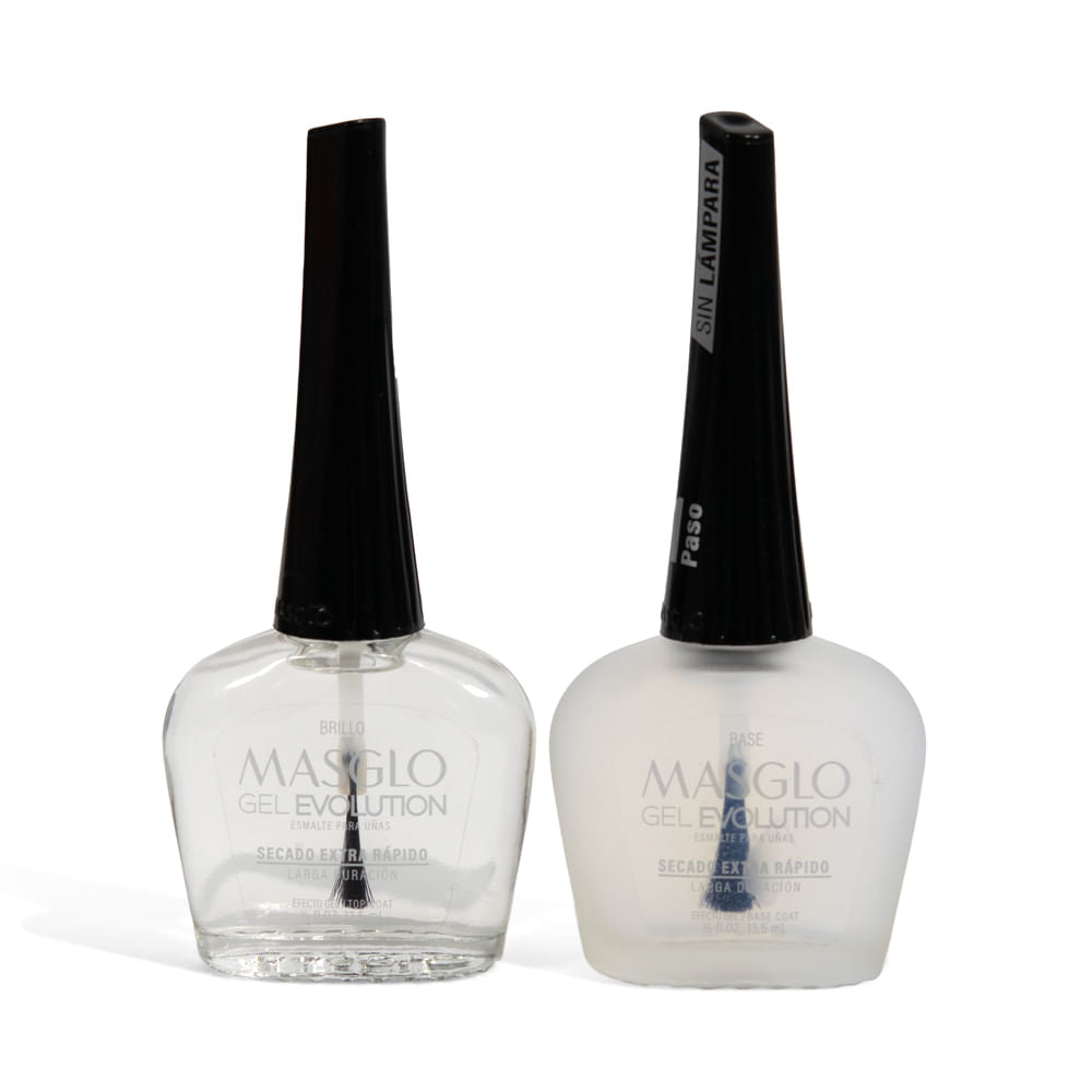 Kit Esmalte Masglo Base y Brillo Gel Evolution
