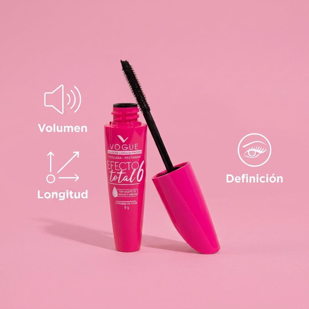 Pestañina Vogue Máscara Efecto Total 6 x9g — Beneficios