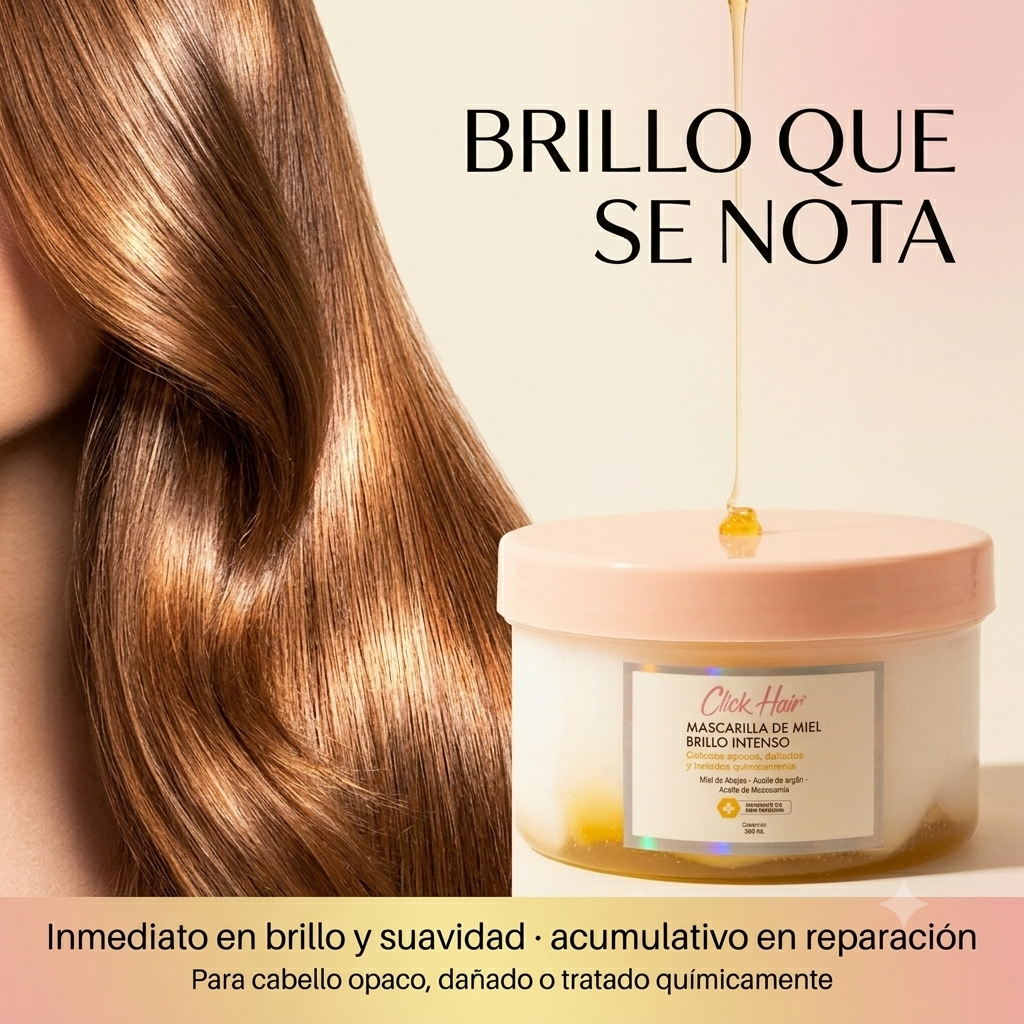 Mascarilla de Miel Brillo Intenso x300ml Click Hair