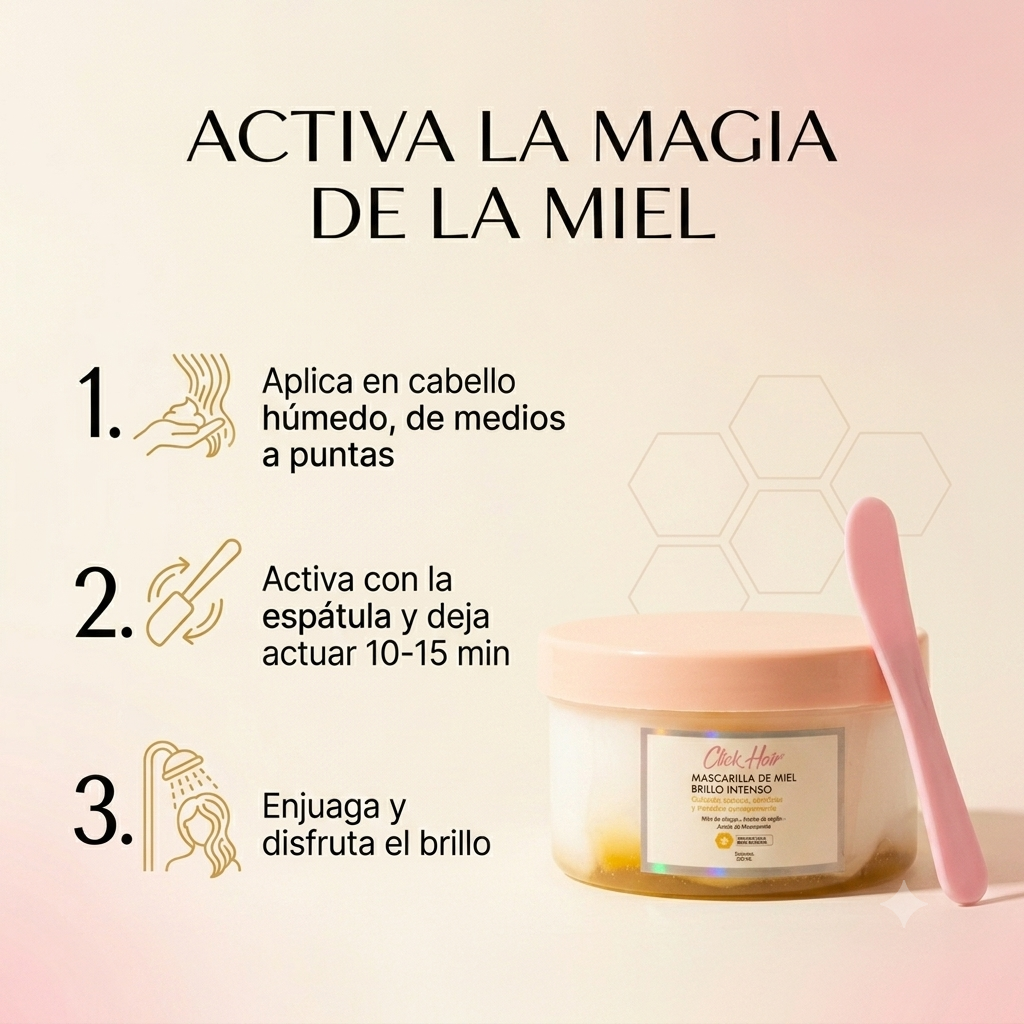 Mascarilla de Miel Brillo Intenso x300ml Click Hair