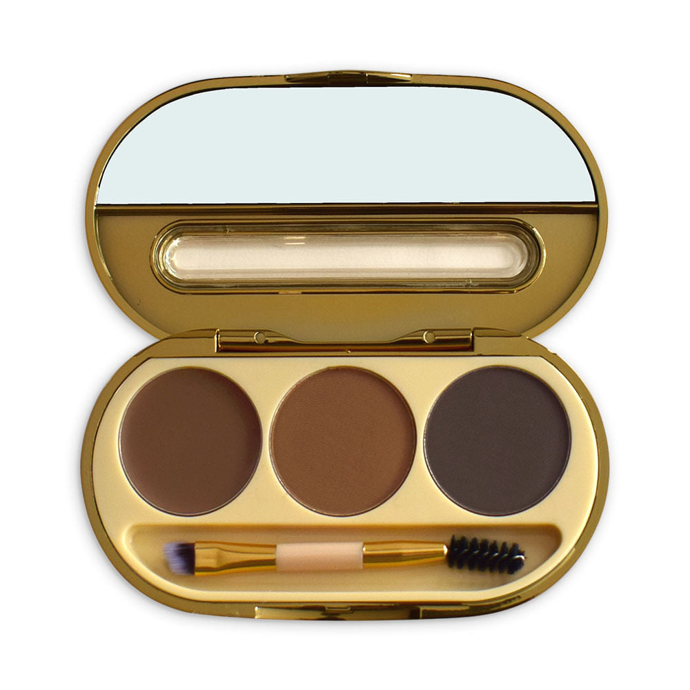 Sombras Cejas Montoc Trío Light Brown x3 tonos